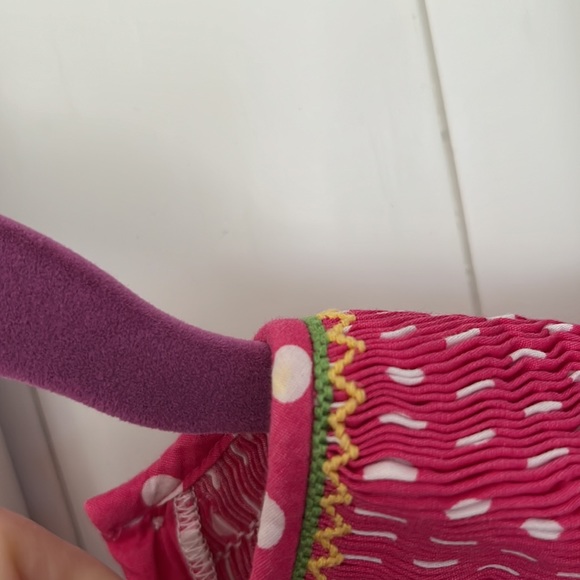 Pink Polka Dot Smocked Butterfly Dress Mom & Me - Picture 2 of 6